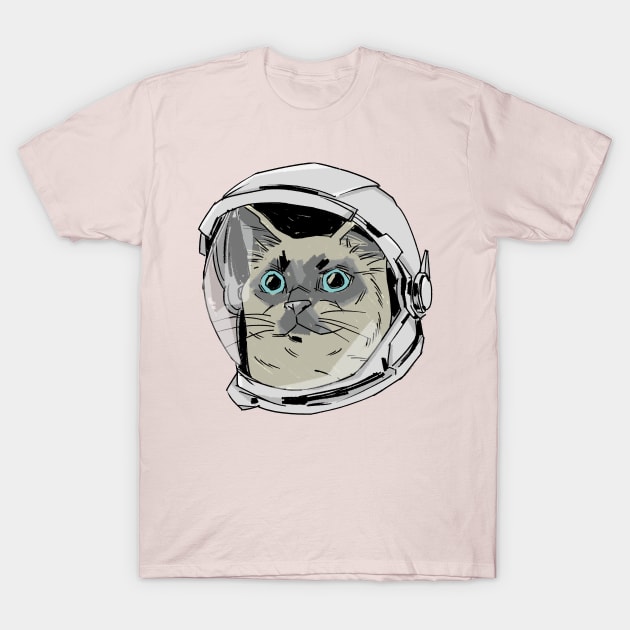 Astronaut Cat T-Shirt by castrocastro